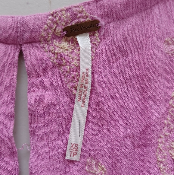 Free People Boho Diamond Embroidered Sleeveless Fairycore Tunic Top - Picture 8 of 13